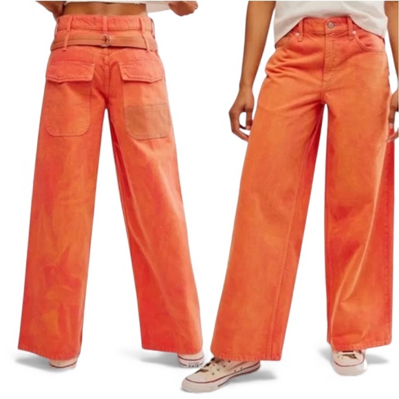 Free People Denim - NWT - Free people / We the Free Waterfalls Baggy Wide Leg Utility Jeans